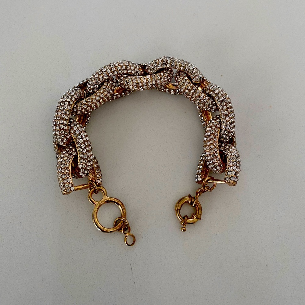 Gold Statement Bracelet with Stones